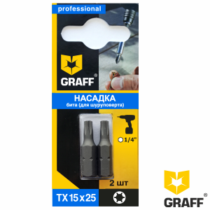 GRAFF screwdriver bit TX15x25 mm 2 pcs