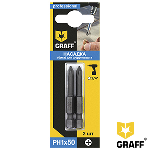 GRAFF screwdriver bit PH1x50 mm 2 pcs