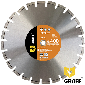 Expert diamond cutting blade for reinforced concrete and stone 400 mm