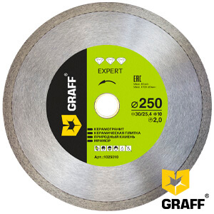 GRAFF Expert diamond blade 250×10х2,0х30/25,4 мм mm for porcelain tile