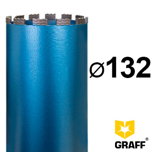 GRAFF diamond crown drill bit 132×12 mm 1 1/4″ for reinforced concrete diamond drilling (core drilling)