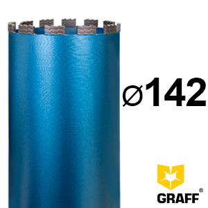 GRAFF diamond crown drill bit 142×12 mm 1 1/4″ for reinforced concrete diamond drilling (core drilling)