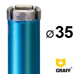 GRAFF diamond crown drill bit 35×12 mm 1 1/4″ for reinforced concrete diamond drilling (core drilling)