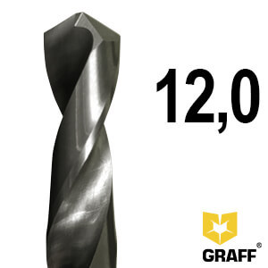 GRAFF solid-carbide (monolithic) drill bits for metal K10 12,0 mm in a plastic box