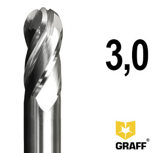 GRAFF radius end milling cutter 3х52х8х6 mm HSS M35 for metal