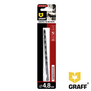 GRAFF long drill bit for metal 4.8 mm in a blister pack