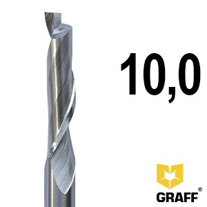 GRAFF single-flute long milling cutter 10х45/70х100х10 mm HSS M35 for aluminum and plastic
