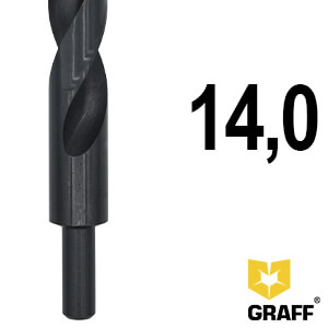 GRAFF drill bits 14 mm with a grooved shank for metal