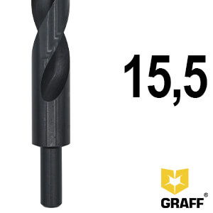 GRAFF drill bits 15,5 mm with a grooved shank for metal
