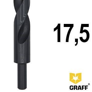 GRAFF drill bits 17,5 mm with a grooved shank for metal