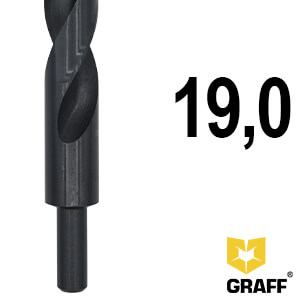GRAFF drill bits 19 mm with a grooved shank for metal