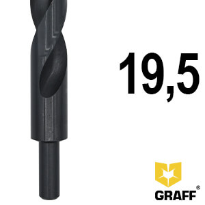 GRAFF drill bits 19,5 mm with a grooved shank for metal