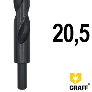 GRAFF drill bits 20,5 mm with a grooved shank for metal