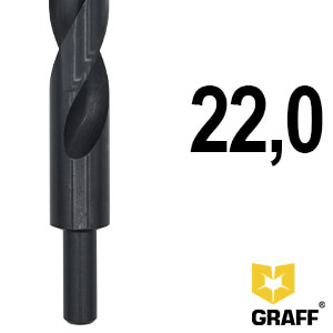 GRAFF drill bits 22 mm with a grooved shank for metal