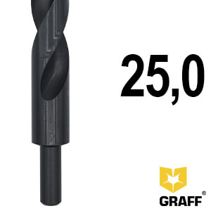 GRAFF drill bits 25 mm with a grooved shank for metal