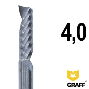 GRAFF single-flute milling cutter 4х45х15 mm K10 for plastic and plexiglas with upwards chip removal