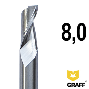 GRAFF single-flute milling cutter 8x18x120x8 mm HSS M35 for aluminum and plastic