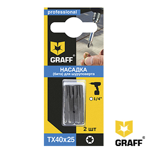 GRAFF screwdriver bit TX40x25 mm 2 pcs